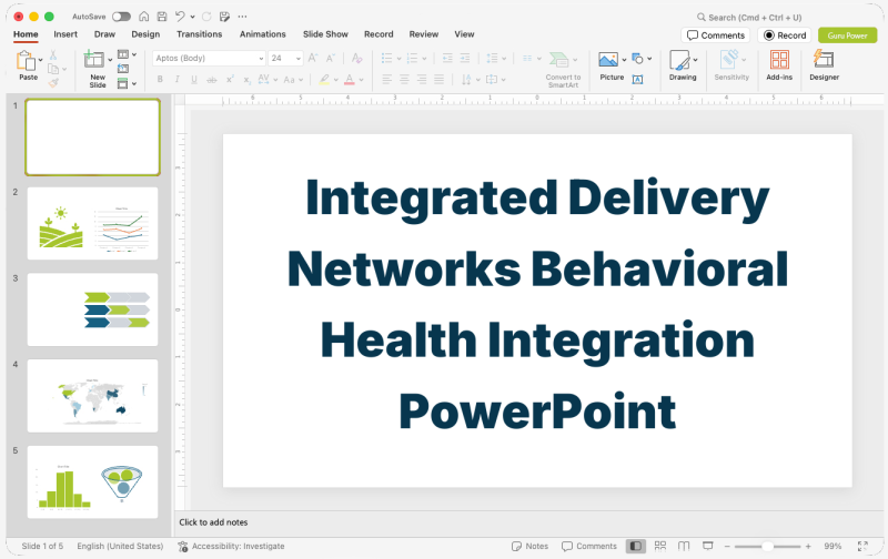 Integrated Delivery Networks Behavioral Health Integration PowerPoint