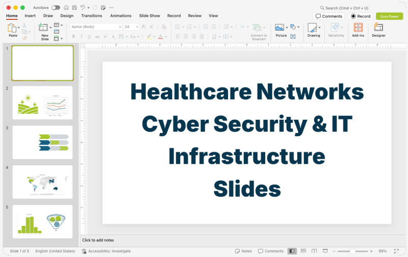 Healthcare Networks Cyber Security & IT Infrastructure Slides
