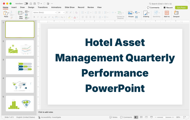 Hotel Asset Management Quarterly Performance PowerPoint