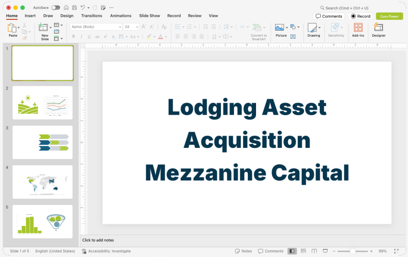 Lodging Asset Acquisition Mezzanine Capital Pitch-Deck