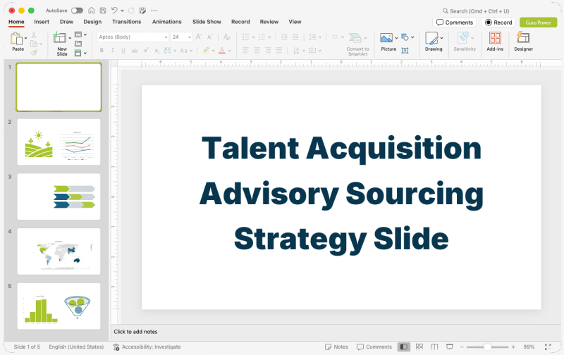 Talent Acquisition Advisory Sourcing Strategy Slide-Deck