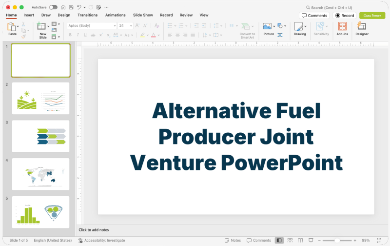 Alternative Fuel Producer Joint Venture PowerPoint