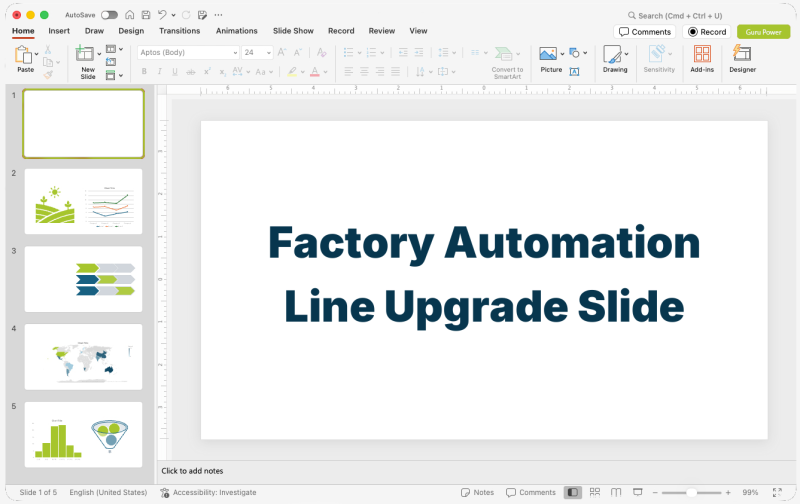 Factory Automation Line Upgrade Slide-Deck