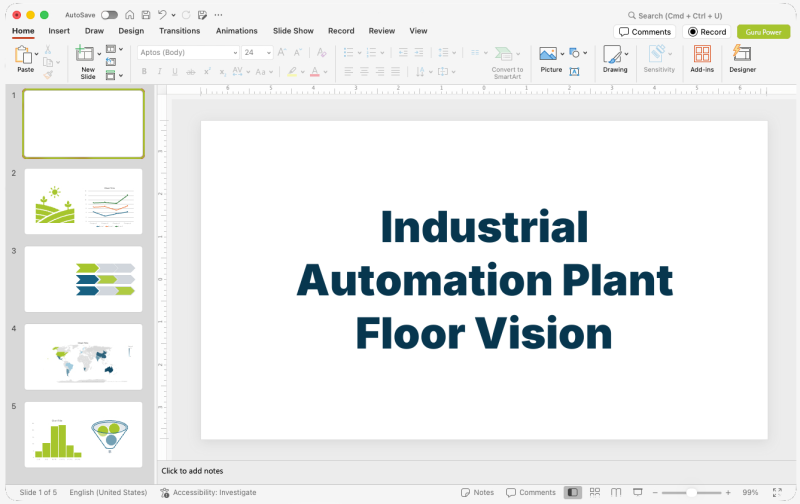 Industrial Automation Plant Floor Vision Pitch-Deck