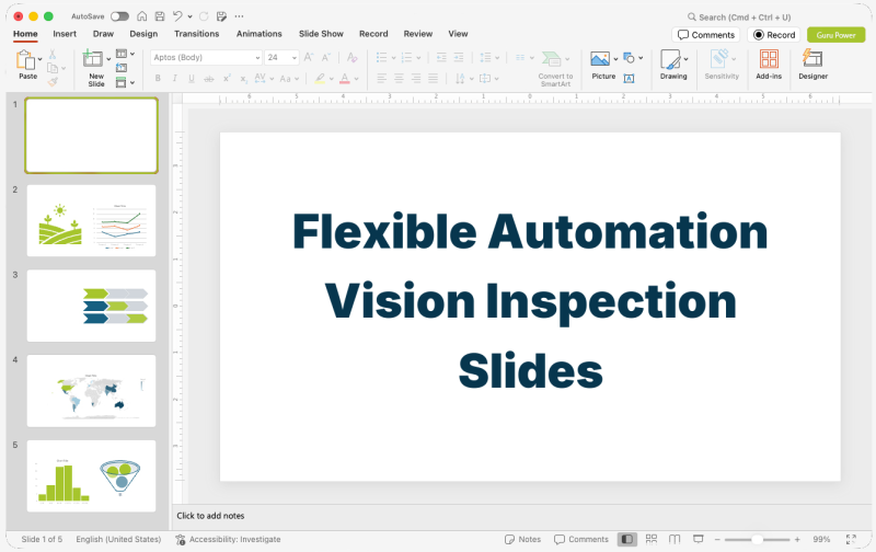 Flexible Automation Vision Inspection Slides