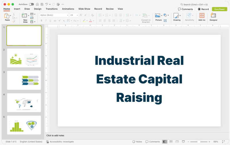 Industrial Real Estate Capital Raising Pitch-Deck