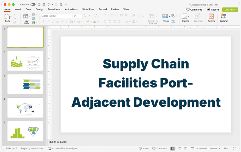 Supply Chain Facilities Port-Adjacent Development Pitch-Deck