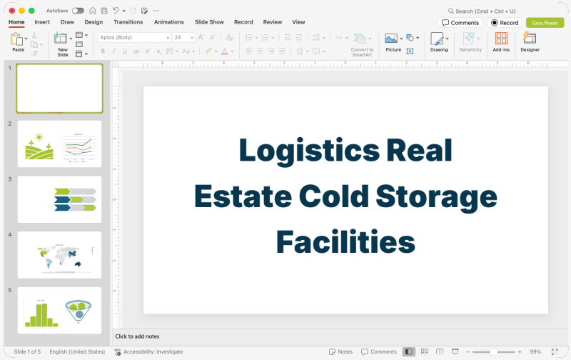 Logistics Real Estate Cold Storage Facilities Presentation