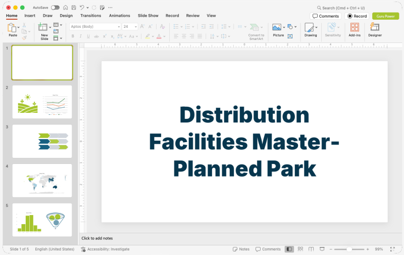 Distribution Facilities Master-Planned Park Pitch-Deck