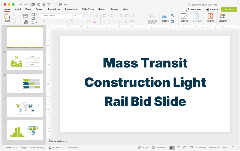 Mass Transit Construction Light Rail Bid Slide-Deck