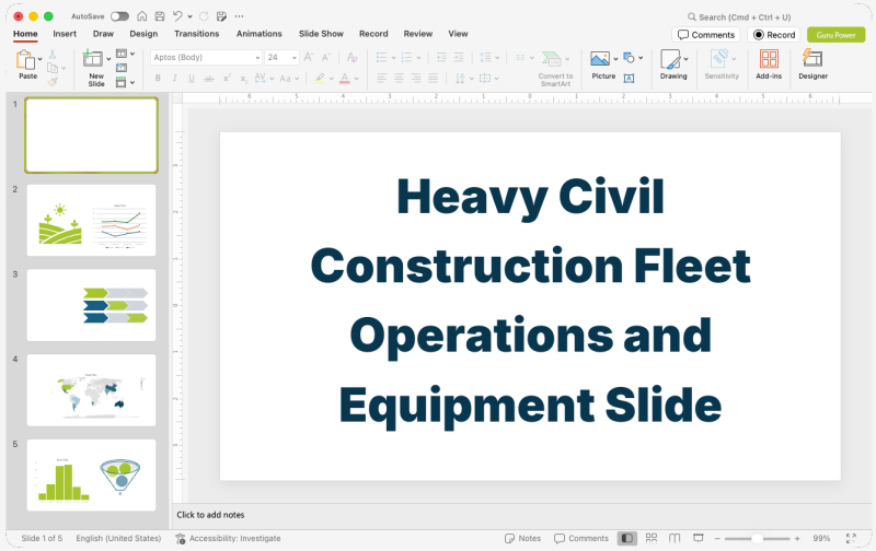 Heavy Civil Construction Fleet Operations and Equipment Slide-Deck