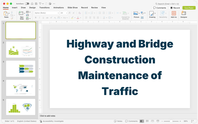 Highway and Bridge Construction Maintenance of Traffic Pitch-Deck