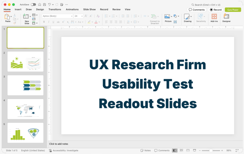 UX Research Firm Usability Test Readout Slides
