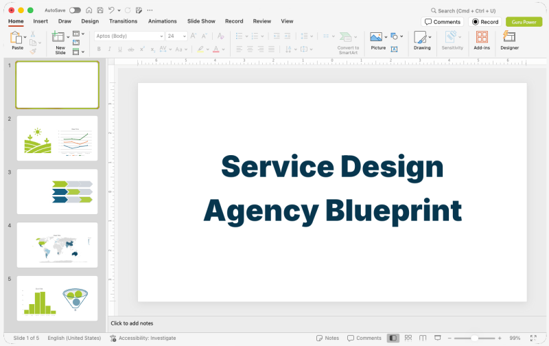 Service Design Agency Blueprint Deck