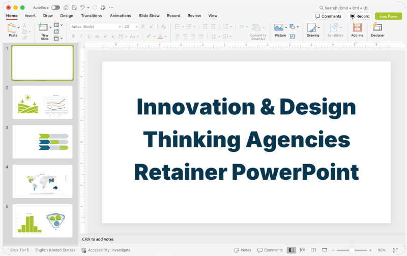 Innovation & Design Thinking Agencies Retainer Proposal PowerPoint