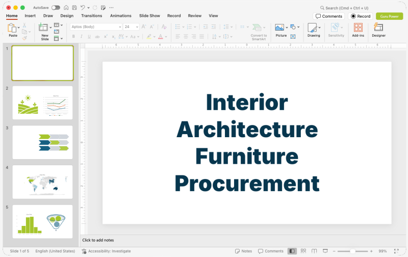 Interior Architecture Furniture Procurement Deck