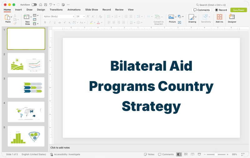 Bilateral Aid Programs Country Strategy Pitch-Deck
