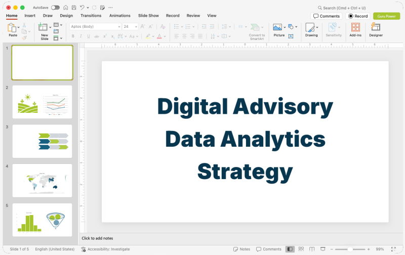 Digital Advisory Data Analytics Strategy Presentation