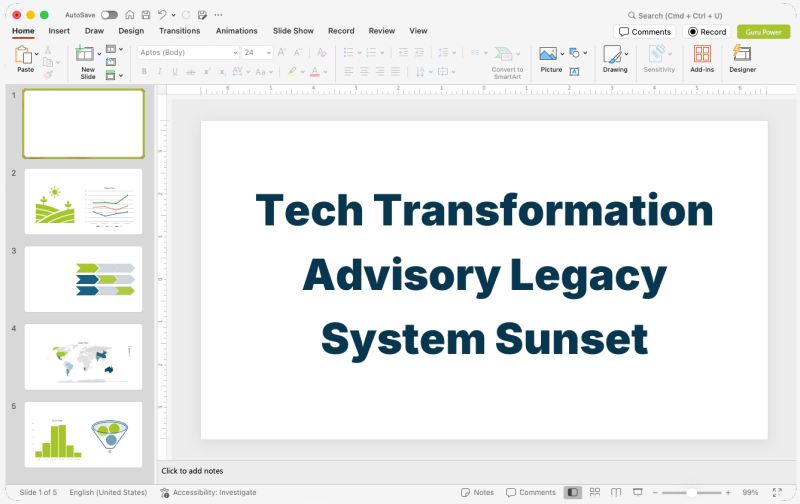 Tech Transformation Advisory Legacy System Sunset Presentation
