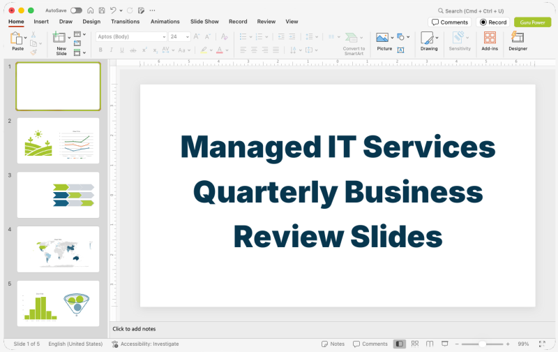 Managed IT Services Quarterly Business Review Slides
