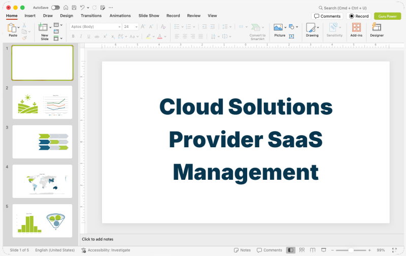Cloud Solutions Provider SaaS Management Proposal Presentation