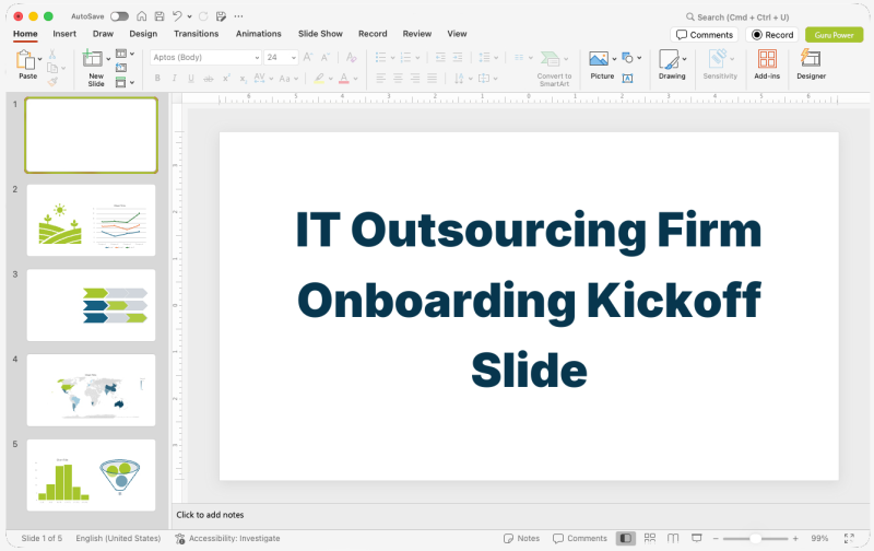 IT Outsourcing Firm Onboarding Kickoff Slide-Deck