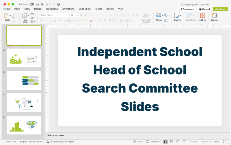 Independent School Head of School Search Committee Slides