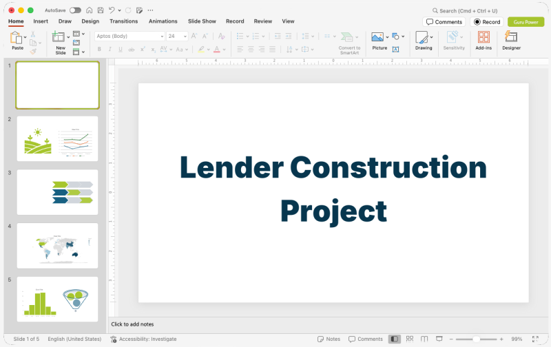 Lender Construction Project Presentation