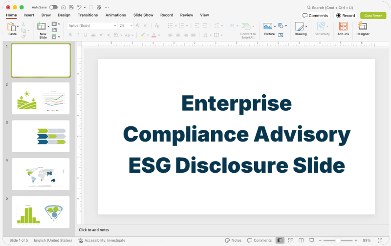 Enterprise Compliance Advisory ESG Disclosure Slide-Deck
