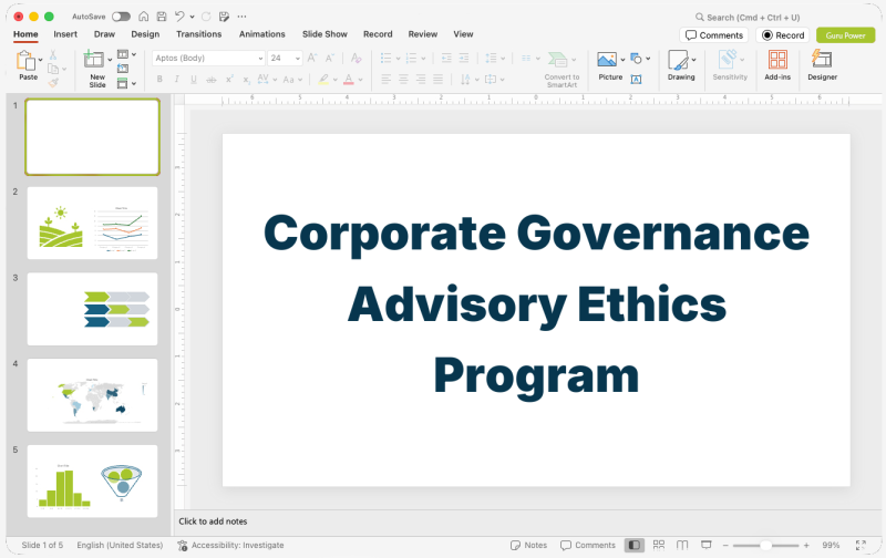 Corporate Governance Advisory Ethics Program Pitch-Deck