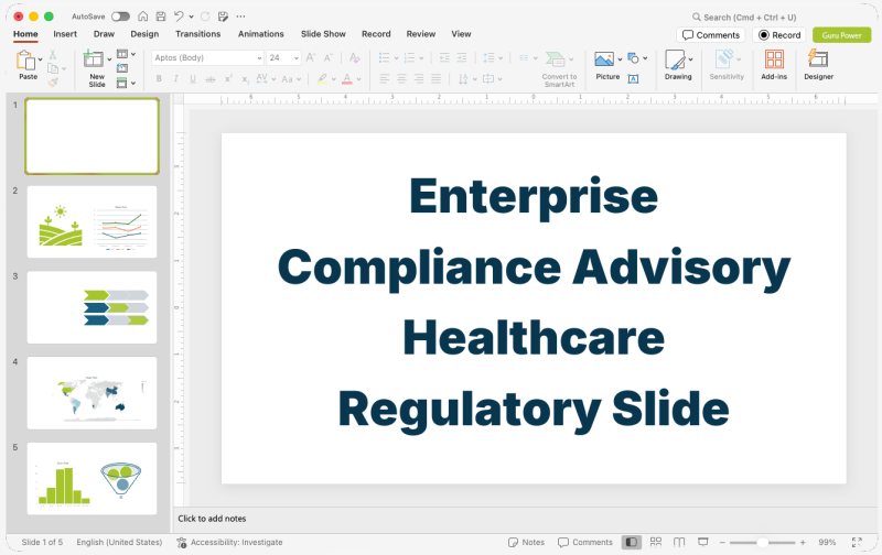 Enterprise Compliance Advisory Healthcare Regulatory Slide-Deck