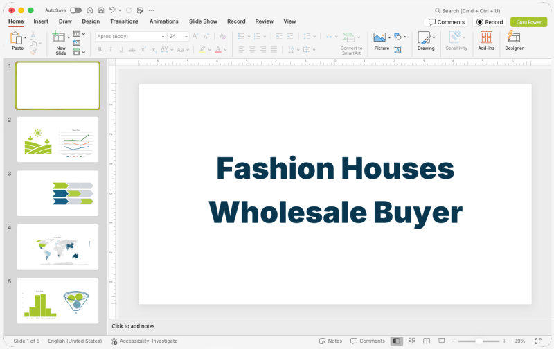 Fashion Houses Wholesale Buyer Presentation