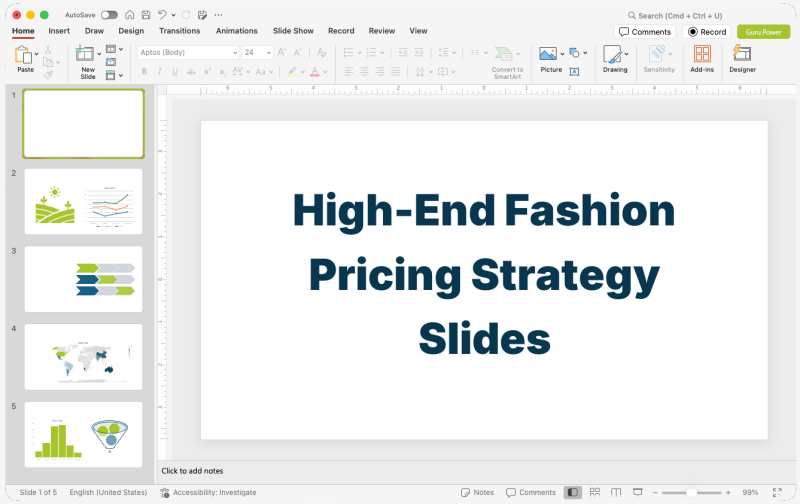 High-End Fashion Pricing Strategy Slides