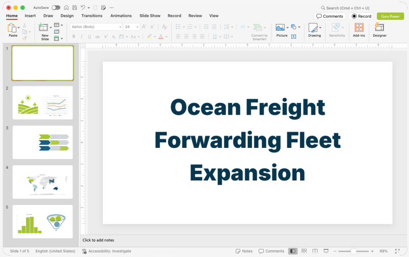 Ocean Freight Forwarding Fleet Expansion Presentation
