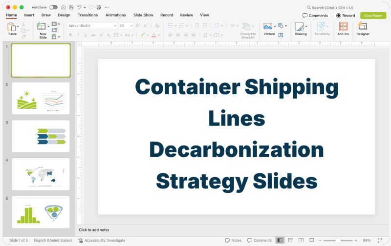 Container Shipping Lines Decarbonization Strategy Slides