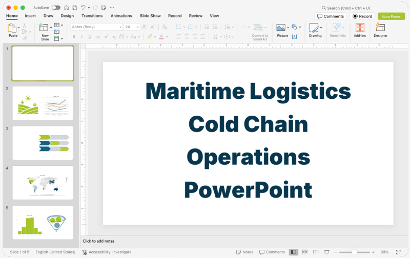 Maritime Logistics Cold Chain Operations PowerPoint