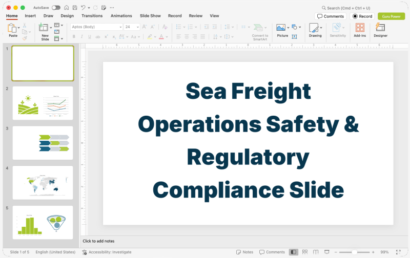 Sea Freight Operations Safety & Regulatory Compliance Slide-Deck