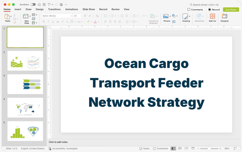 Ocean Cargo Transport Feeder Network Strategy Presentation