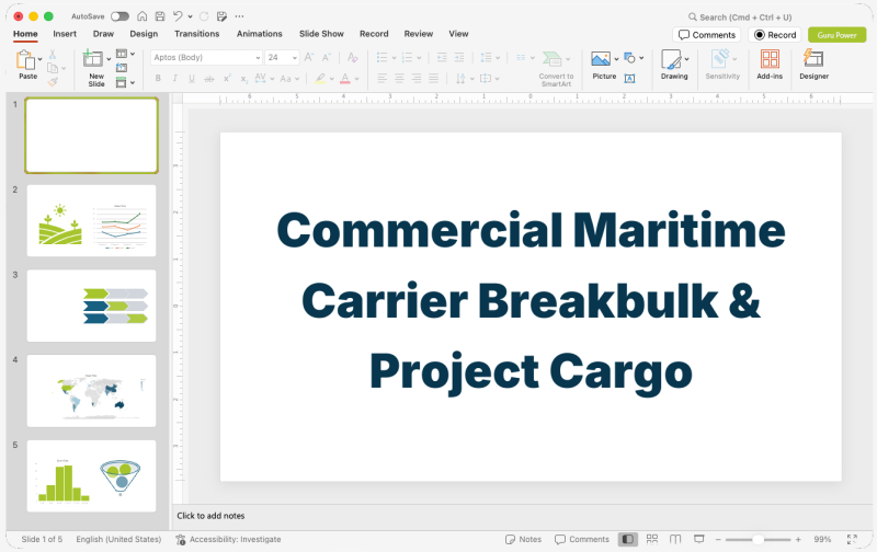 Commercial Maritime Carrier Breakbulk & Project Cargo Pitch-Deck
