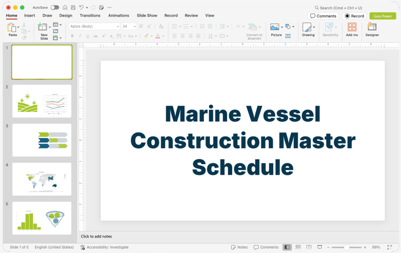 Marine Vessel Construction Master Schedule Presentation