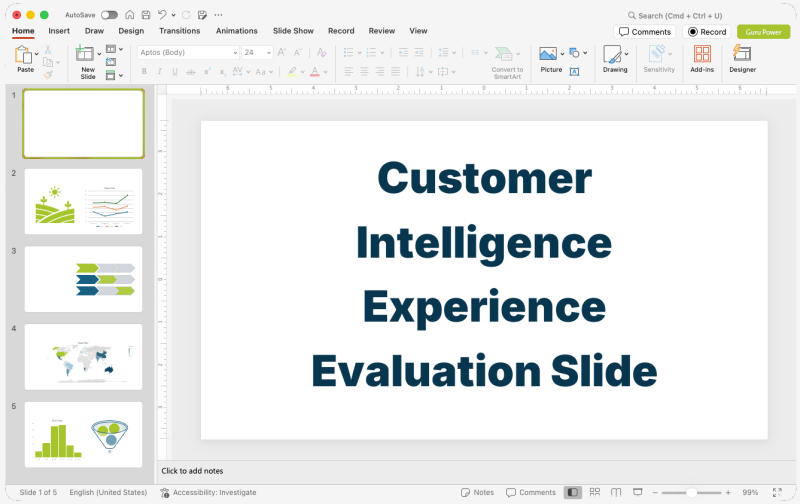 Customer Intelligence Experience Evaluation Slide-Deck
