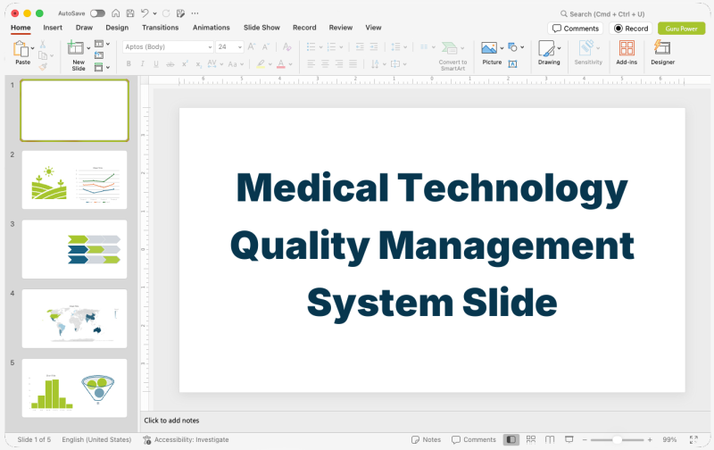 Medical Technology Quality Management System Slide-Deck