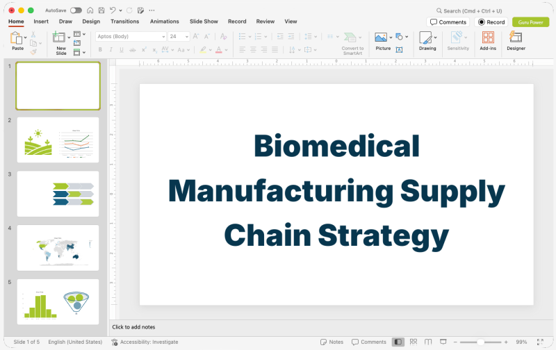 Biomedical Manufacturing Supply Chain Strategy Deck
