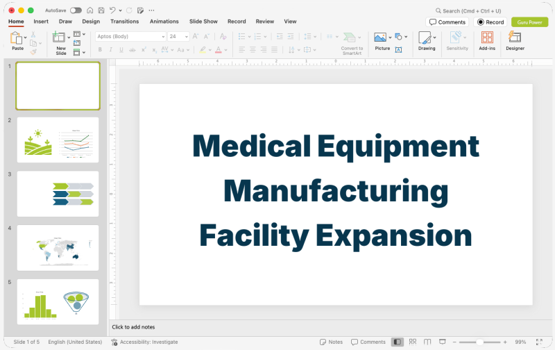 Medical Equipment Manufacturing Facility Expansion Deck