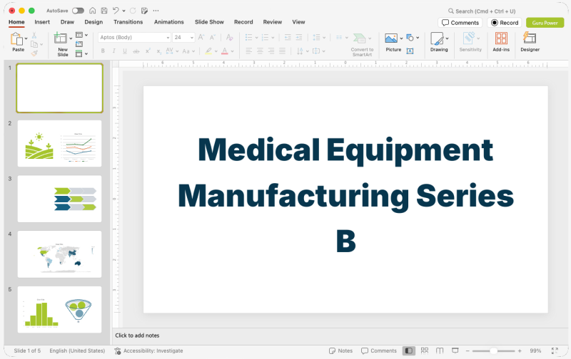 Medical Equipment Manufacturing Series B Pitch-Deck Presentation