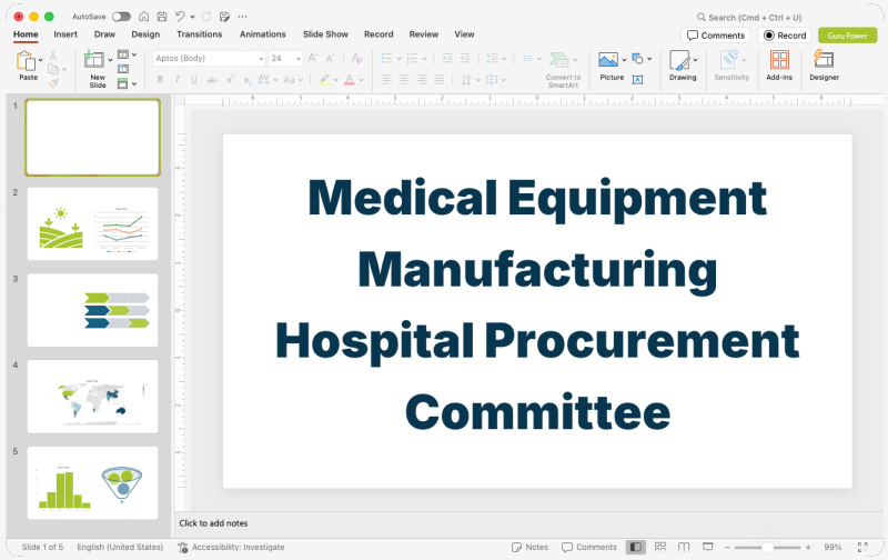 Medical Equipment Manufacturing Hospital Procurement Committee Presentation