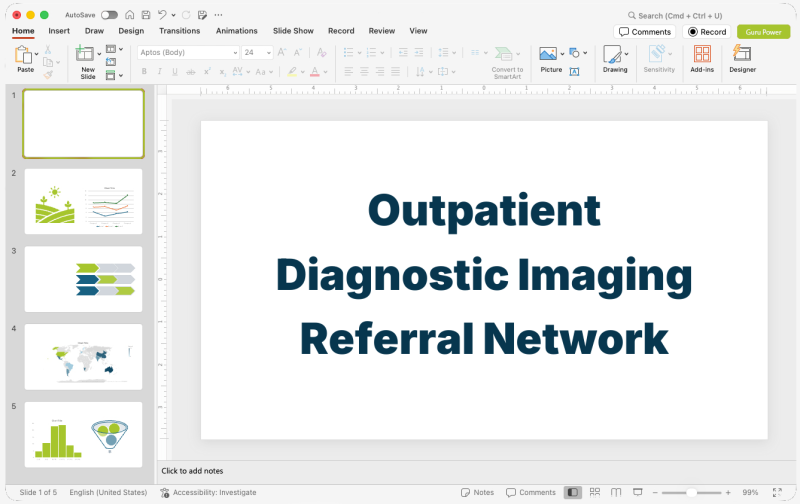 Outpatient Diagnostic Imaging Referral Network Deck