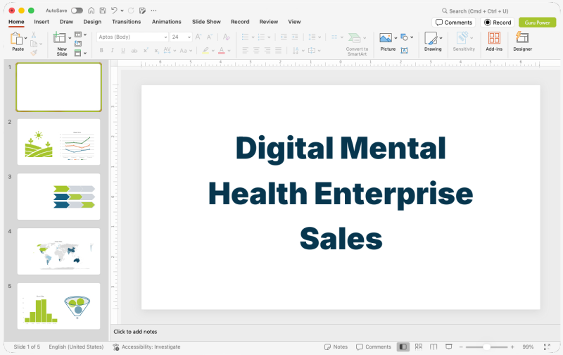 Digital Mental Health Enterprise Sales Pitch-Deck