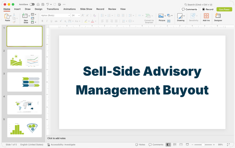Sell-Side Advisory Management Buyout Presentation