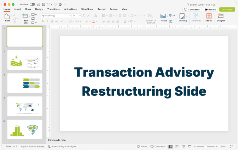 Transaction Advisory Restructuring Proposal Slide-Deck
